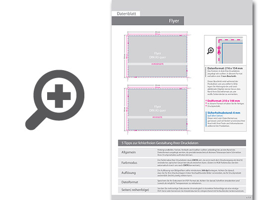 Product Bild multiloft-flyer_din_a5_quer_(21_0_cm_x_14_8_cm)_mit_beidseitiger_softfeel-folie_und_beidseitig_partieller_uv-lackierung__4_4_farbig_(beidseitiger_druck)