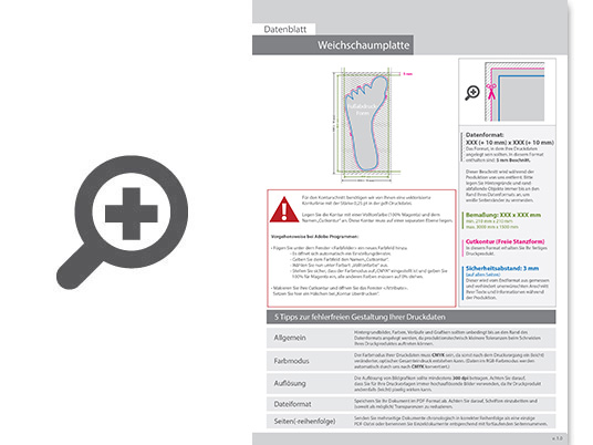 Product Bild kapa___plast_weichschaumplatte_in_fu__abdruck-form_konturgefr__st___einseitig_4_0-farbig_bedruckt